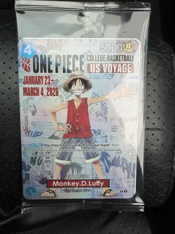 One Piece Monkey.D.Luffy US College Basketball Promo Card *SEALED* - Image 1