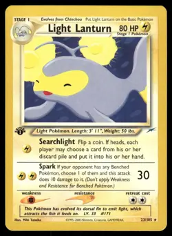 Pokemon Cards Light Lanturn 23/105 1st Edition Neo Destiny WOTC Rare NM - Image 1