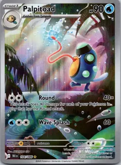 Palpitoad 104/086 NM Pokemon Card TCG Black Bolt IR Illustration Rare - Image 1