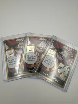 DON!! Card (Gol.D.Roger) (Gold) Carrying On His Will Foil OP-13 LOT OF 3 - Image 1