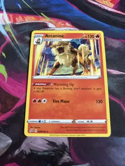 Arcanine 028/192 Rare SWSH02: Rebel Clash Pokemon Card LP - Image 1
