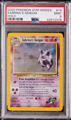 2000 POKEMON GYM HEROES HOLO #14 SABRINA'S GENGAR PSA 9 - Image 1
