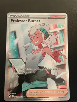 Professor Burnet Pokemon TCG Silver Tempest Trainer Card TG26/TG30 Full Art - Image 3