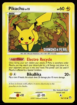 Pikachu 94/123 Reverse Holo Stamped Burger King Promo Pokemon Card - Image 1
