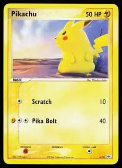 Pikachu 6/10 Common EX Trainer Kit Pokemon Card - Image 1