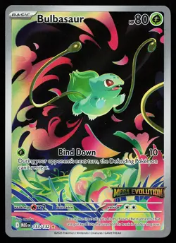 Bulbasaur 133/132 Illustration Rare Mega Evolution Stamped Promo Pokemon Card - Image 1