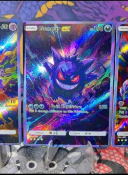 3 card Set Pokemon Gengar Evolution Set ACG Custom Made FanArt Holo With Texture - Image 3