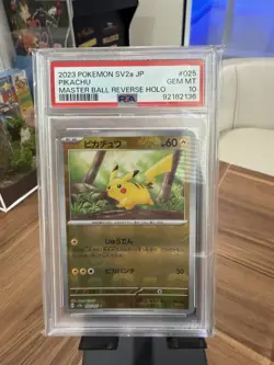2023 POKEMON JPN SV2A-POKEMON 151 MASTER BALL REVERSE HOLO #025 PIKACHU PSA 10 - Image 1
