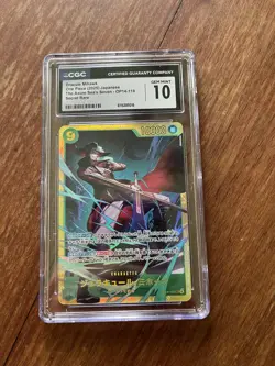 One Piece CGC 10 Dracule Mihawk OP14-119 Secret Rare Japanese - Image 1