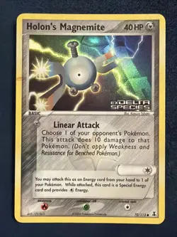 Holon's Magnemite 70/113 EX Delta Species Stamped Reverse Holo Pokemon Card - Image 1