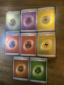 lot of 8 pokemon energy cosmos holo with 3 swirls on EACH CARD - Image 1