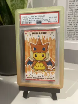 PSA 10 Poncho Pikachu Mega Charizard Y Promo Business Card Pokemon - Image 1