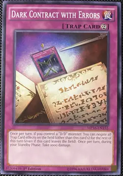Dark Contract with Errors MP16-EN155 2016 Mega-Tins Mega 1st Ed. Yugioh Card - Image 1