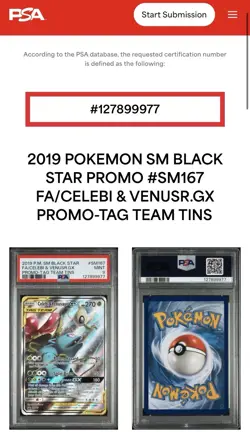 Celebi & Venusaur GX SM167 Holo Pokemon TCG Psa 9 - Image 3