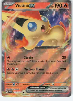 Victini ex 033/197 Double Rare Holo SV03: Obsidian Flames NM Pokemon - Image 1