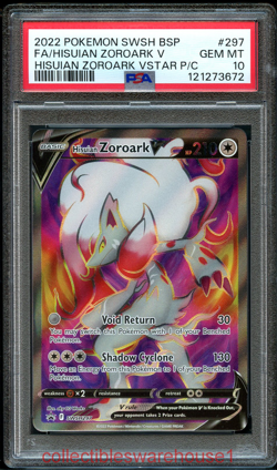 Pokemon Promo Hisuian Zoroark V SWSH297 PSA 10 - Image 1