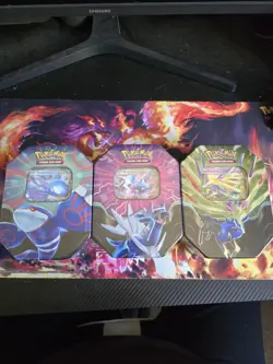 Pokemon TCG Azure Legends Tins Set Of 3 Kyogre Xerneas Dialga Sealed - Image 1