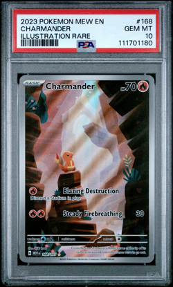 POKEMON CHARMANDER 168/165 PSA 10 ENGLISH 151 ILLUSTRATION RARE - Image 2