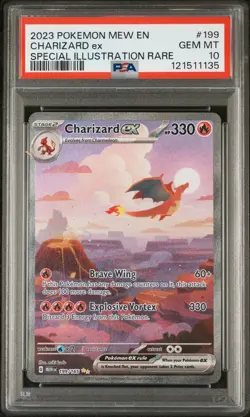 2023 POKEMON MEW EN-151 SPECIAL ILLUSTRATION RARE #199 CHARIZARD EX PSA 10 - Image 1