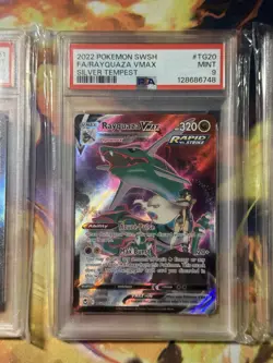 Pokemon PSA 9 lot of 3 Roaring Moon Ex SIR, Rayquaza Vmax TG, Pikachu FA - Image 3