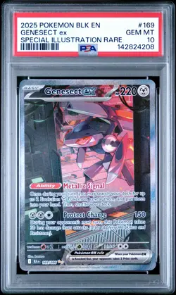 2025 POKEMON BLK EN-BLACK BOLT SPECIAL ILLUSTRATION RARE #169 GENESECT EX PSA 10 - Image 1