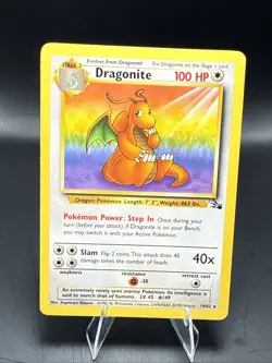 Pokemon TCG Dragonite 19/62 Fossil Non-Holo Rare LP - Image 1
