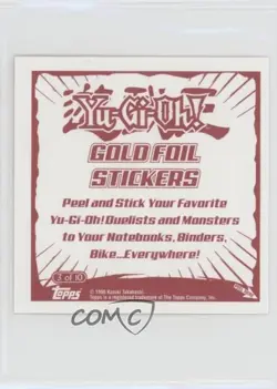 Summoned Skull Topps YuGiOh Sticker Collection Gold Foil #3 2002 - Image 2