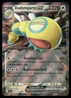 Pokemon Cards Dudunsparce ex 121/159 Journey Together Double Rare NM - Image 1