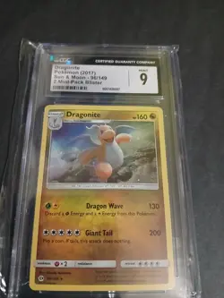 Pokemon Card TCG - Dragonite 96/149 Cosmos Holo Exclusive Sun & Moon CGC Mint 9 - Image 1