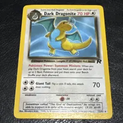 Pokemon TCG Dark Dragonite 22/82 Team Rocket Non Holo Card LP NM Vintage - Image 1