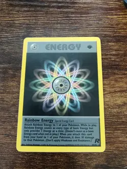 Rainbow Energy 80/82 1st Edition Team Rocket Non Holo Rare Pokemon Card - Image 1
