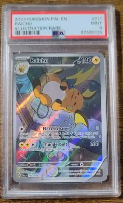 2023 Pokemon Pal En-Paldea Evolved #211 Raichu Illustration Rare PSA 9 - Image 1