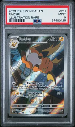 2023 Pokemon Pal En-Paldea Evolved #211 Raichu Illustration Rare PSA 9 - Image 2