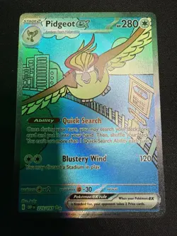 Pokemon TCG Pidgeot EX 225/197 Obsidian Flames Special Illustration Rare Card - Image 1