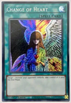 RA01-EN050 Change of Heart - Secret Rare 1st Edition Near Mint YuGiOh Card - Image 1