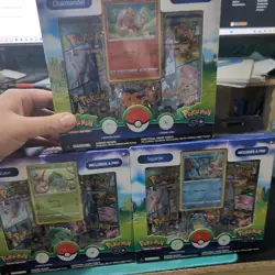 Pokemon TCG: GO Pin Collection Set Of 3 Charmander Bulbasaur Squirtle Sealed New - Image 1