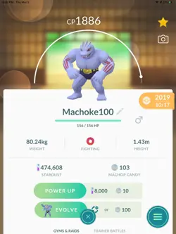 Pokemon Go Machamp Instant Evolve from Machoke Trade no more candy!High Cp Lvl35 - Image 1