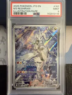 Pokemon N's Reshiram 167/159 Sv09 Illustration Rare Holo PSA 9 - Image 1