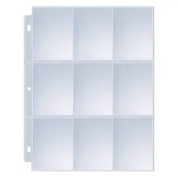 Trading Card Sleeves w/ 9 Pockets Page Protector for 3 Ring Binder - Image 1