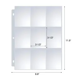 Trading Card Sleeves w/ 9 Pockets Page Protector for 3 Ring Binder - Image 3
