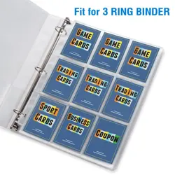 Trading Card Sleeves w/ 9 Pockets Page Protector for 3 Ring Binder - Image 4