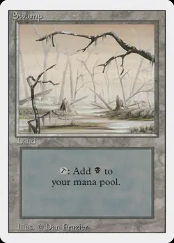 MTG Swamp (B) x4 Revised Edition Common LP Playset - Image 1