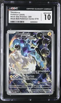 Thundurus 209 Pokemon Center Exclusive Promo CGC 10.0 Gem Mint - Image 1
