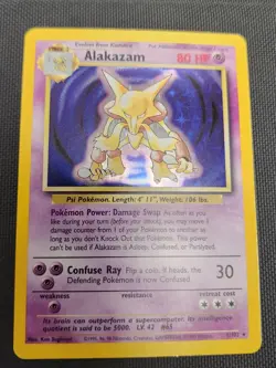 Pokemon Base Set Unlimited #1/102 Alakazam Holo Rare! - Image 3