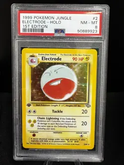 ELECTRODE 1999 POKEMON JUNGLE 1ST EDITION HOLO RARE 2/64 PSA 8 - Image 1