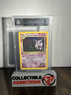 BGS 9 MINT Sabrina’s Gengar 14/132 1st Edition Gym Heroes Holo Pokemon Swirl - Image 1