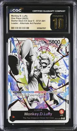 One Piece Monkey D. Luffy Promo ST21-001 EX GEAR 5 Starter Deck CGC PRISTINE 10 - Image 1