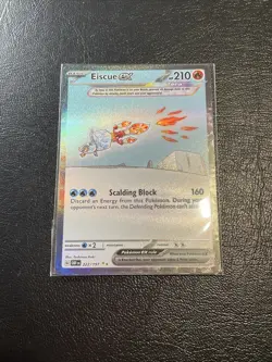 EISCUE EX 222/197 Illustration Rare Obsidian Flames Pokemon Trading Card TCG NM - Image 1