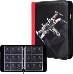 9 Pocket Trading Card Binder, PU Leather Storage Zip Album with 900 Slots Clear - Image 1