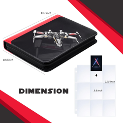 9 Pocket Trading Card Binder, PU Leather Storage Zip Album with 900 Slots Clear - Image 3